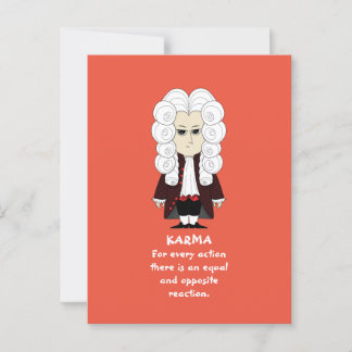 Carte Postale Voiture de la 3ème loi de Karma & Newton (Arrière