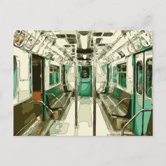 Carte Postale Voiture de métro dans le métal (Devant)