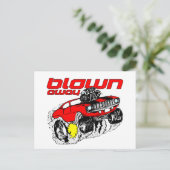 Carte Postale Voiture de muscle de bande dessinée soufflée (Debout devant)