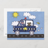 Carte Postale Voiture de police (Devant / Derrière)