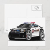 Carte Postale Voiture de police Dodge Chargeur (Devant / Derrière)