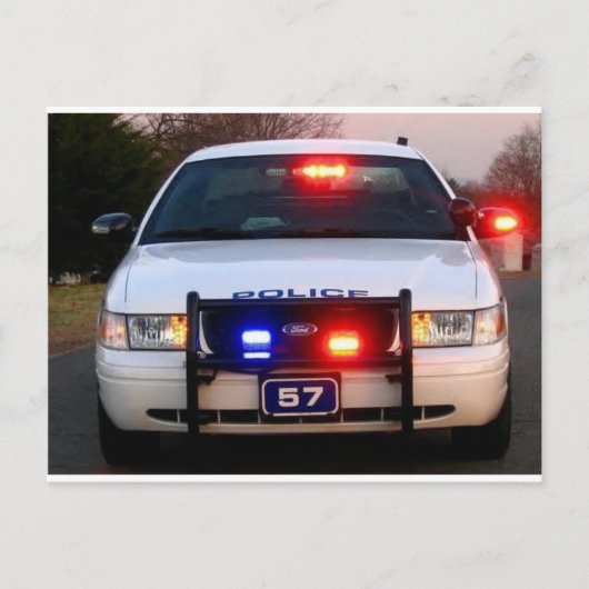 Carte Postale VOITURE DE POLICE - tout éclairé (Devant)