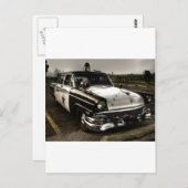 Carte Postale Voiture de police vintage (Devant / Derrière)