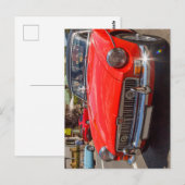 Carte Postale Voiture de sport MGB rouge classique (Devant / Derrière)