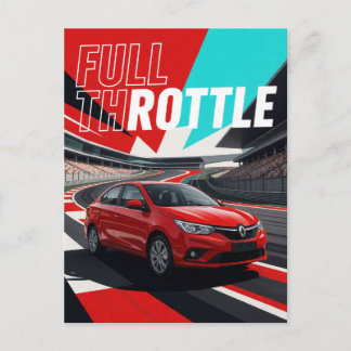 Carte Postale Voiture de sport moderne à pleine puissance