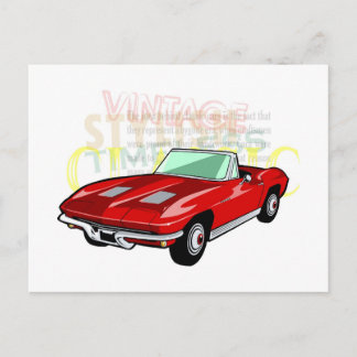 Carte Postale Voiture de sport Red Corvette Stingray ou Sting Ra