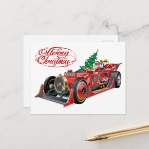 Carte Postale Voiture de sport vintage de Noël