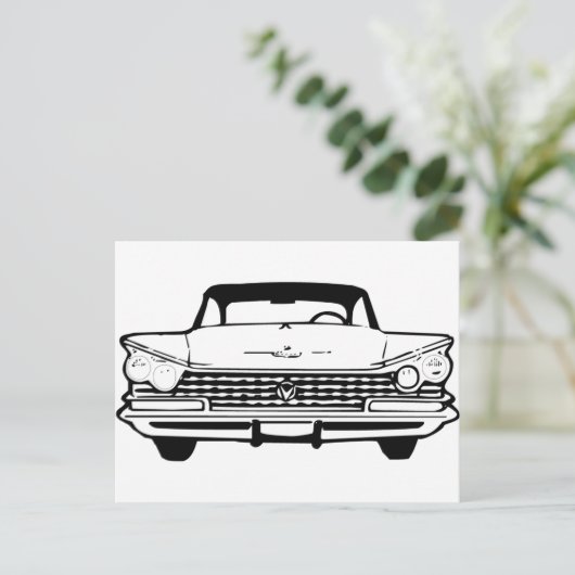 Carte Postale Voiture de style ancien en noir ou blanc (Debout devant)