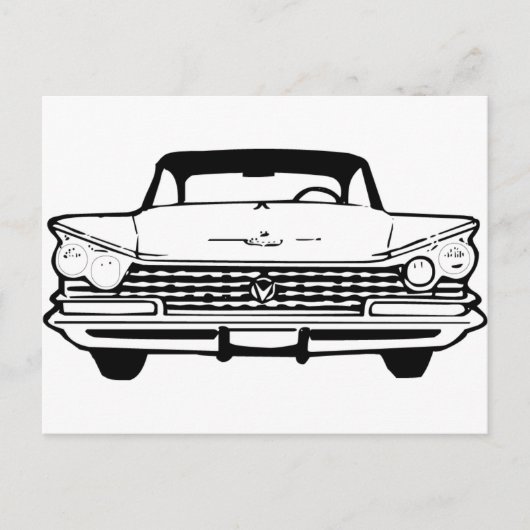 Carte Postale Voiture de style ancien en noir ou blanc (Devant)