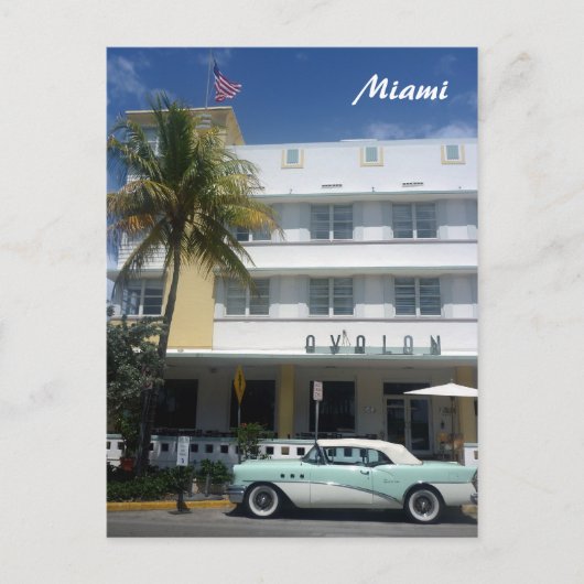 Carte Postale voiture d'hôtel miami (Devant)