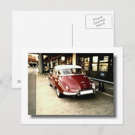 Carte Postale Voiture d'Oldtimer (Devant / Derrière)