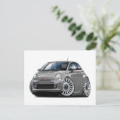 Carte Postale Voiture Fiat 500 Grey (Debout devant)