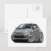 Carte Postale Voiture Fiat 500 Grey (Devant / Derrière)