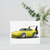 Carte Postale Voiture Jaune Dodge Daytona (Debout devant)