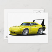 Carte Postale Voiture Jaune Dodge Daytona (Devant / Derrière)