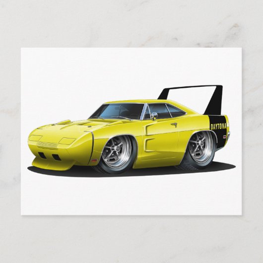 Carte Postale Voiture Jaune Dodge Daytona (Devant)