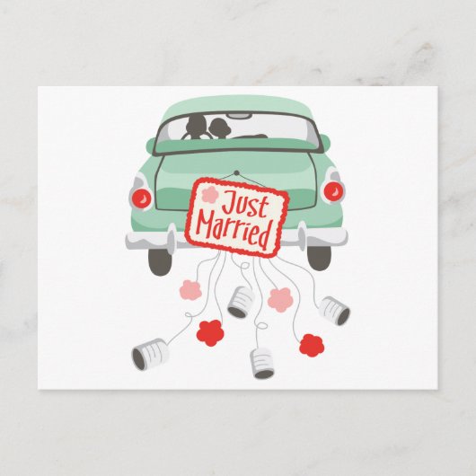 Carte Postale Voiture mariage (Devant)