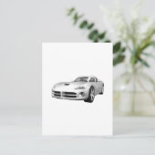 Carte Postale Voiture Muscle Viper À Haut Dur : Fin blanche (Debout devant)
