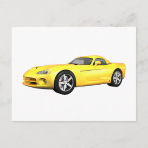 Carte Postale Voiture Muscle Viper À Haut Dur : Fin jaune :