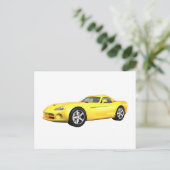 Carte Postale Voiture Muscle Viper À Haut Dur : Finition Jaune : (Debout devant)