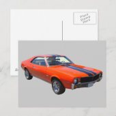 Carte Postale Voiture musculaire AMC Javlin 1969 (Devant / Derrière)