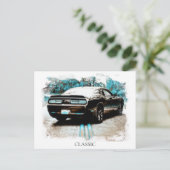 Carte Postale *~* Voiture Musculaire Classique Numérique NIR (Debout devant)