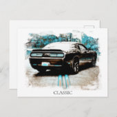 Carte Postale *~* Voiture Musculaire Classique Numérique NIR (Devant / Derrière)