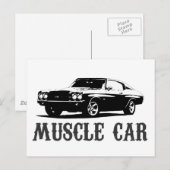 Carte Postale Voiture musculaire vintage (Devant / Derrière)