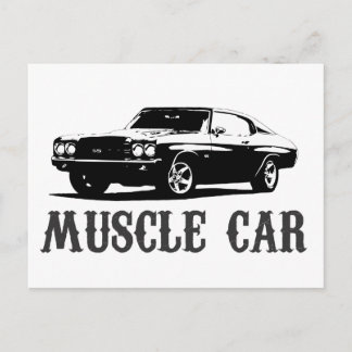 Carte Postale Voiture musculaire vintage