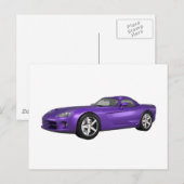 Carte Postale Voiture Musculaire Viper Hard-Top: Finition pourpr (Devant / Derrière)