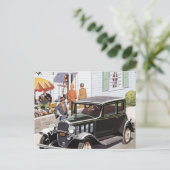 Carte Postale Voiture neuve (Debout devant)
