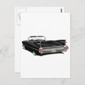 Carte Postale Voiture noire Cadillac 1959 (Devant / Derrière)