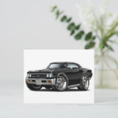 Carte Postale Voiture noire Chevelle 1966 (Debout devant)