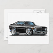 Carte Postale Voiture noire Chevy Nova (Devant / Derrière)
