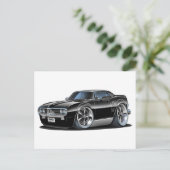 Carte Postale Voiture noire Firebird 1967 (Debout devant)
