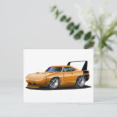 Carte Postale Voiture orange Dodge Daytona (Debout devant)