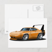 Carte Postale Voiture orange Dodge Daytona (Devant / Derrière)