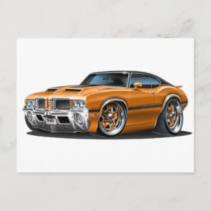 Carte Postale Voiture orange Olds Cutlass 442
