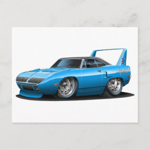 Carte Postale Voiture Plymouth Superbird Blue 1970