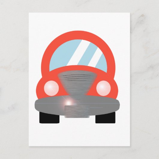 Carte Postale Voiture rouge (Devant)