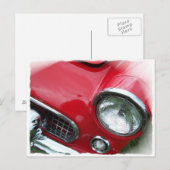 Carte Postale Voiture rouge (Devant / Derrière)