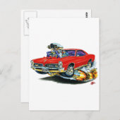 Carte Postale Voiture Rouge GTO 1966-67 (Devant / Derrière)