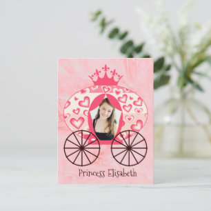 Carte Postale Voiture Royale de Princesse de Conte de Fées Fille