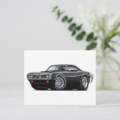Carte Postale Voiture Super Bee Black-White 1970 (Debout devant)