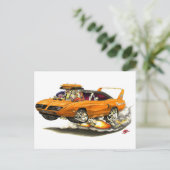 Carte Postale Voiture Superbird Orange 1970 (Debout devant)