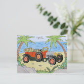 Carte Postale voiture sur la plage (Debout devant)