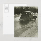 Carte Postale Voiture sur route (Devant / Derrière)