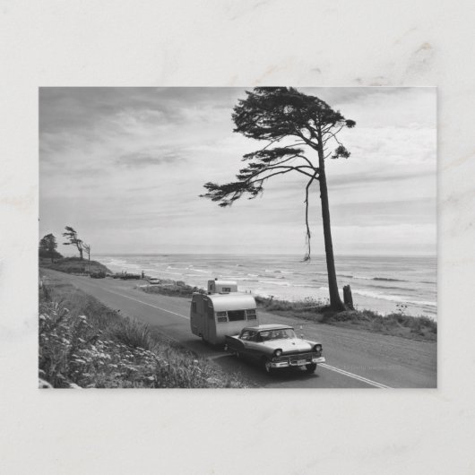 Carte Postale Voiture tirant la remorque (Devant)