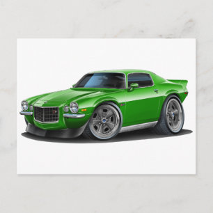 Carte Postale Voiture verte Camaro 1970-73
