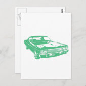 Carte Postale Voiture verte originale (Devant / Derrière)